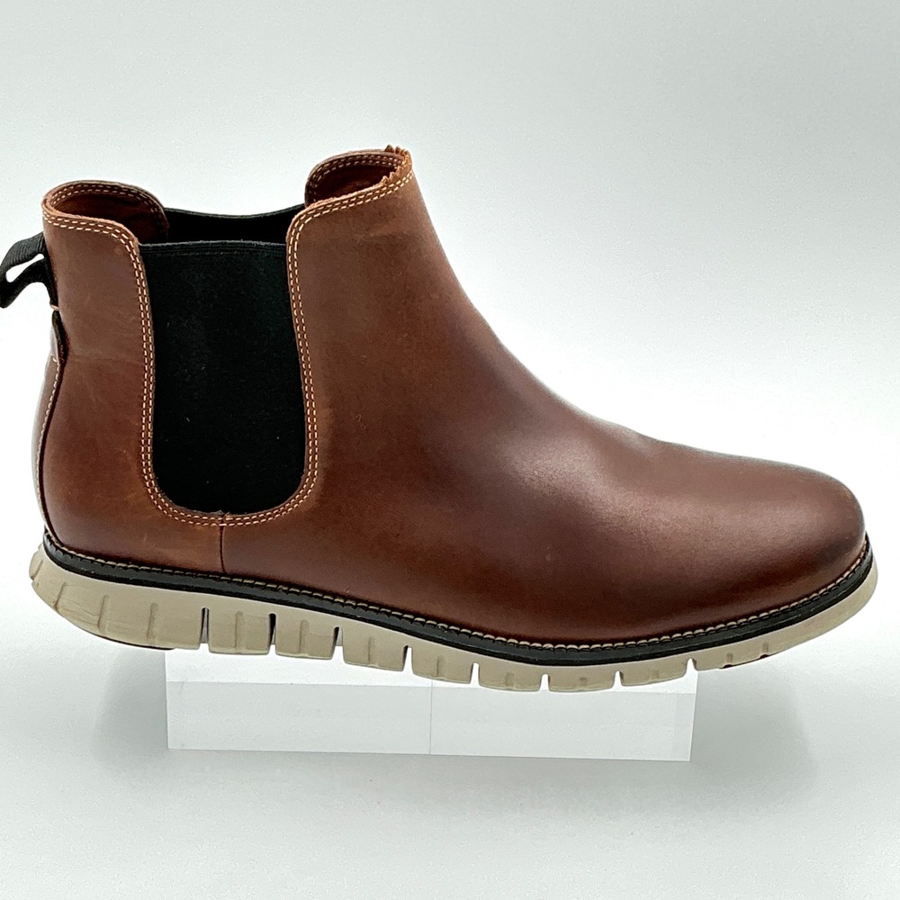Cole Haan Mens Size 11.5 Wide 11.5W Waterproof Chelsea Boot Brown Leather